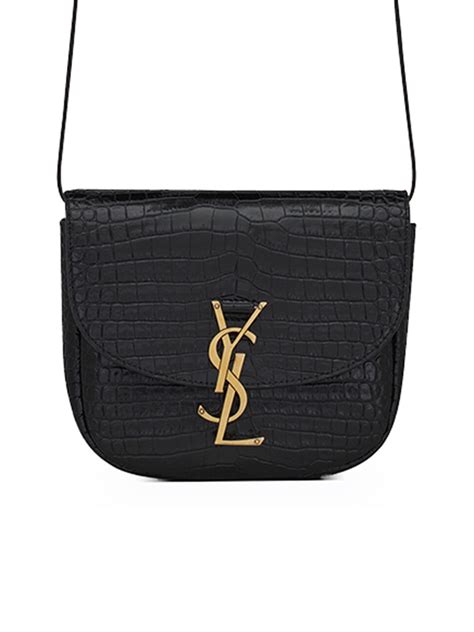 Shop Saint Laurent Kaia Small Satchel In Shiny Crocodile 